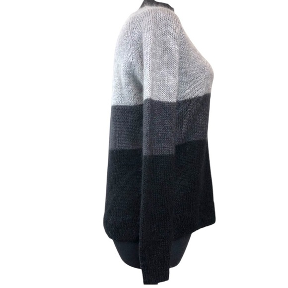Magaschoni Crewneck Mohair Wool Block Sweater SZ S Monochrome Mood: Trio-Toned - Picture 3 of 8